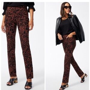 Chico's Elegant Black on Brown Filigree Straight Leg Pants